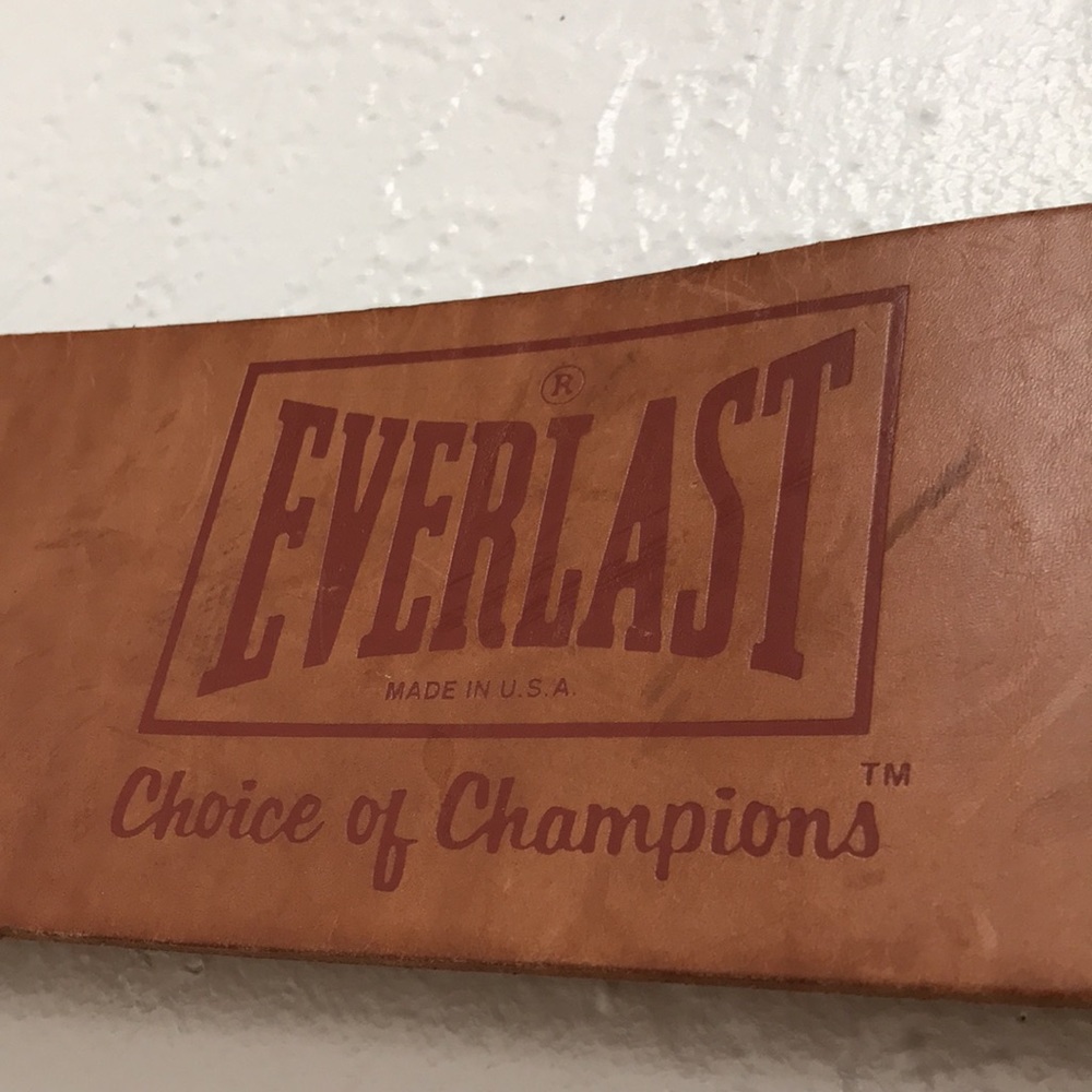 Everlast USA made heavy leather weight lifter belt